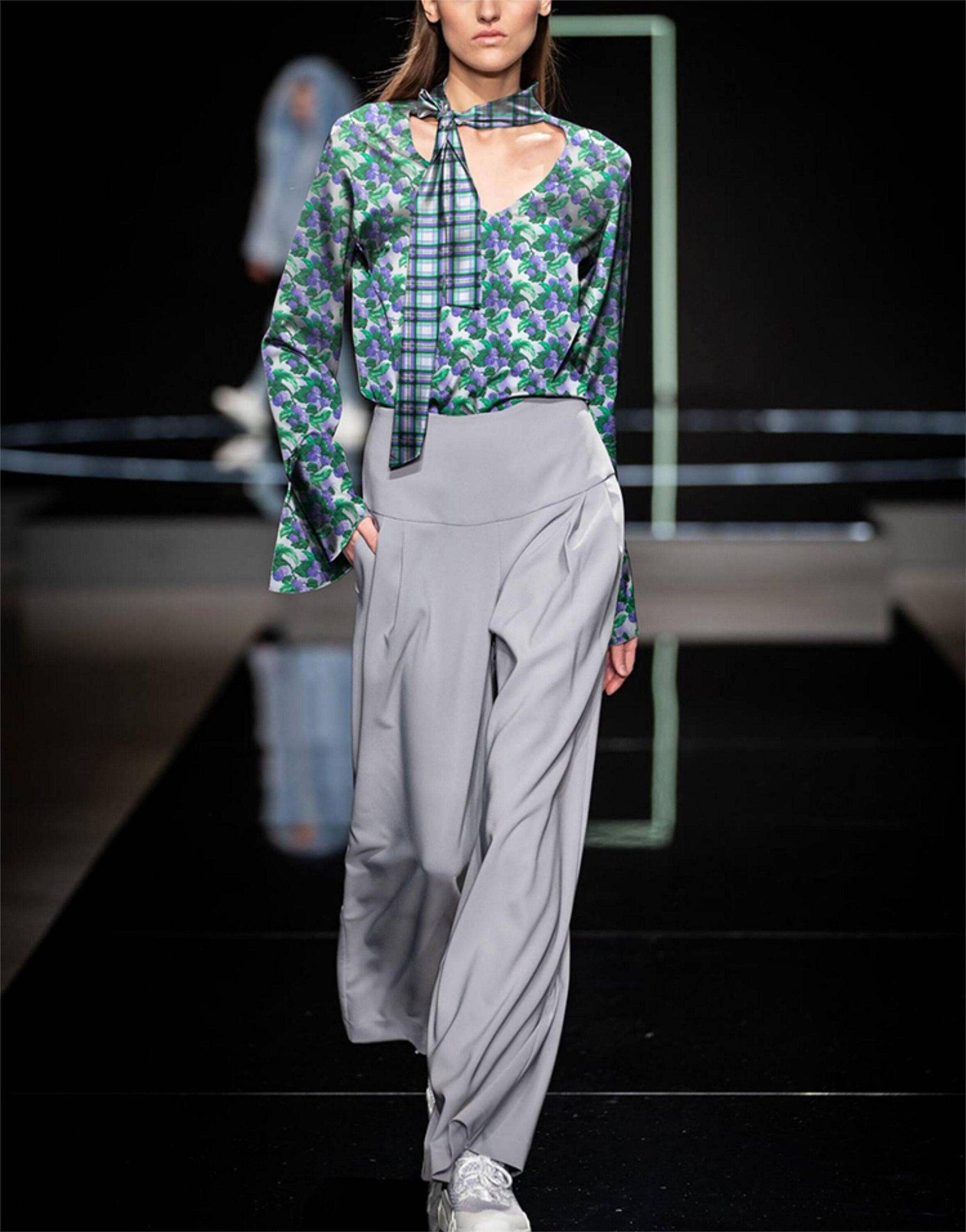 SueSilkHK – wholesale Fabric – Designer Silk Fabric with Tiny Floral Plaid Print - Premium Silk Crepe de Chine - 100% Mulberry Silk - Dress Shirt Fabric0