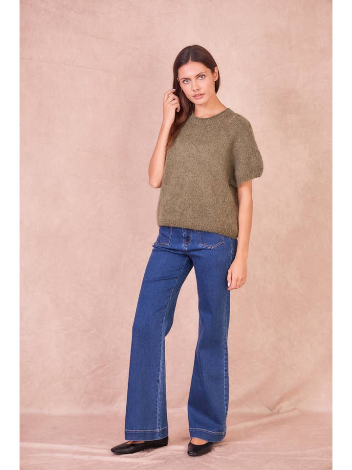 Calie Paris - Wholesale Knit Sweater - Women's - Short-Sleeve Mohair Blend Sweater6