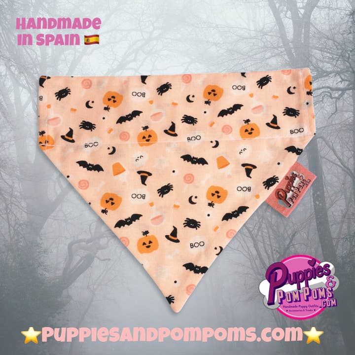 Puppies & Pom Poms - Wholesale Pet Bandana - Dog - Boo! Halloween Pumpkin & Creepy Critters Dog Bandana4