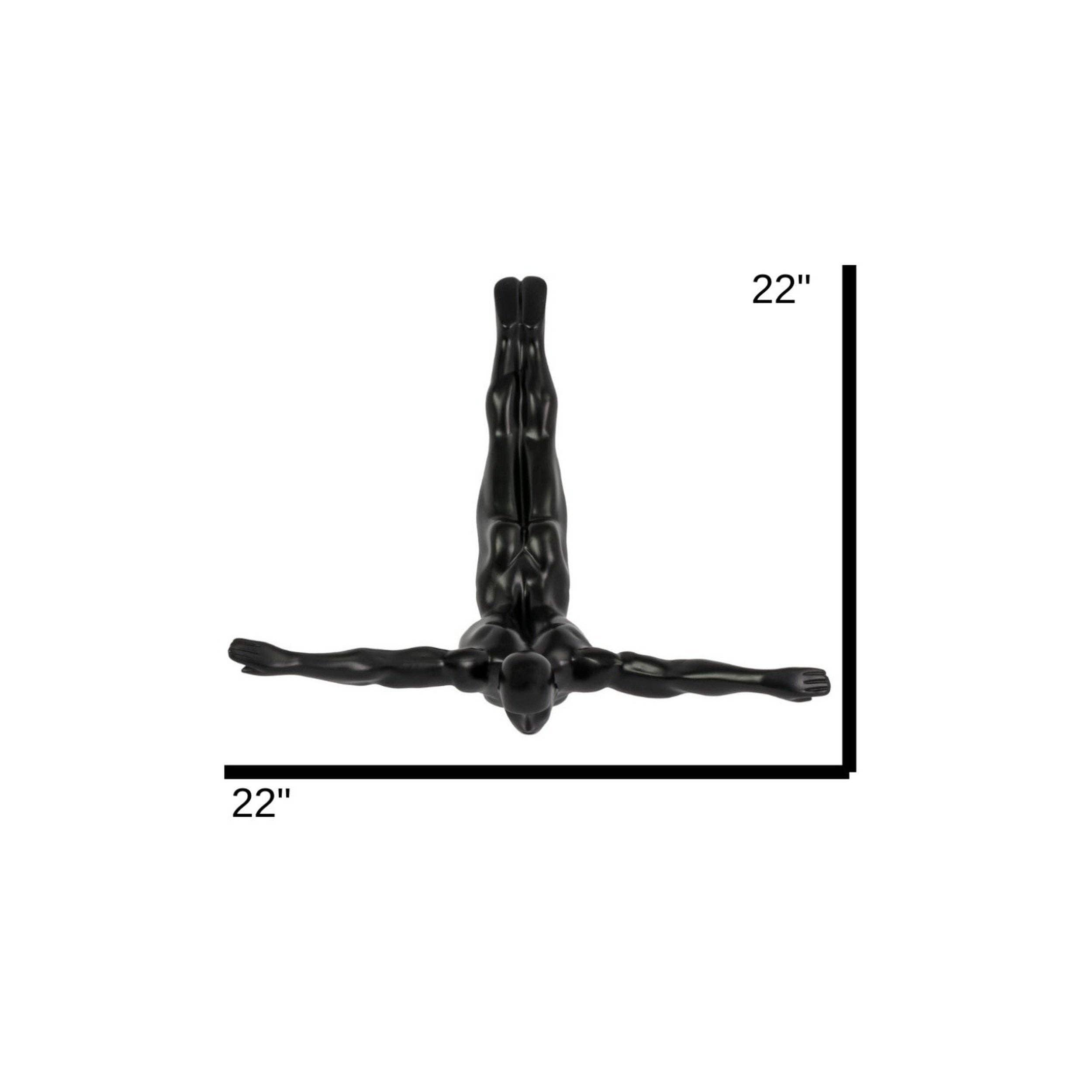 Finesse Decor - Vente Décoration murale – enfant et bébé - Sculpture décorative murale Diver//22 po noir mat4