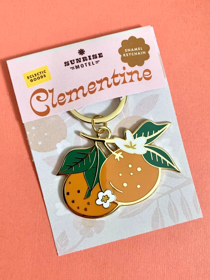 Clementine Enamel Keychain for wholesale by sunrise motel