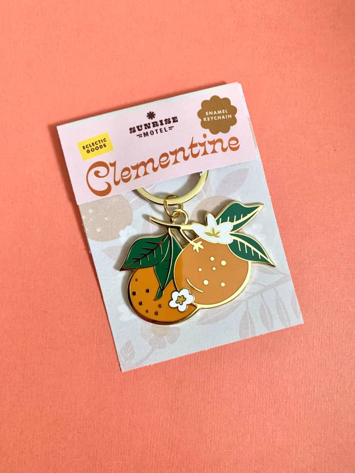 Clementine Enamel Keychain for wholesale by sunrise motel