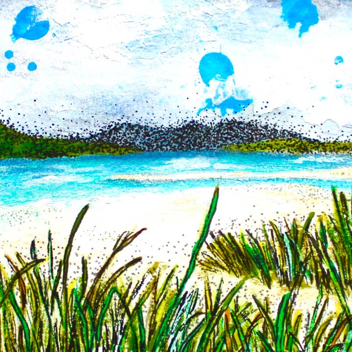 Seilebost Beach, Ilha de Harris Cartão de Saudações Hébridas Externas por atacado de Hannah Robinson Illustrations