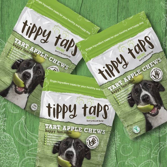 Tippy Taps Treats - Wholesale Pet Treats - Dog - Natural Dog Treats, Tart Apple Chews 100gr, Vegan Gluten Fr.3
