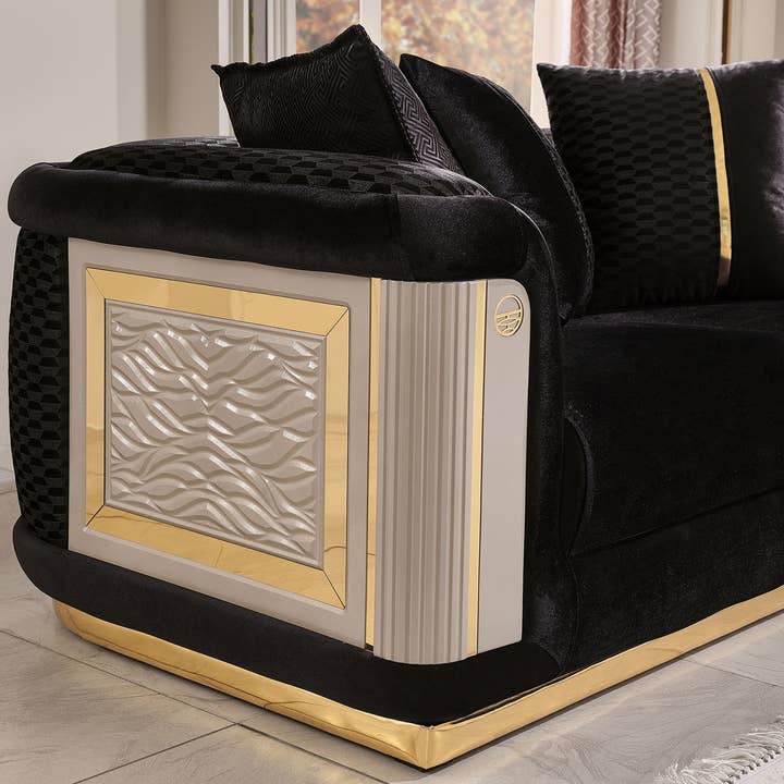Elegance Stationary Sofa Black for wholesale on Faire2