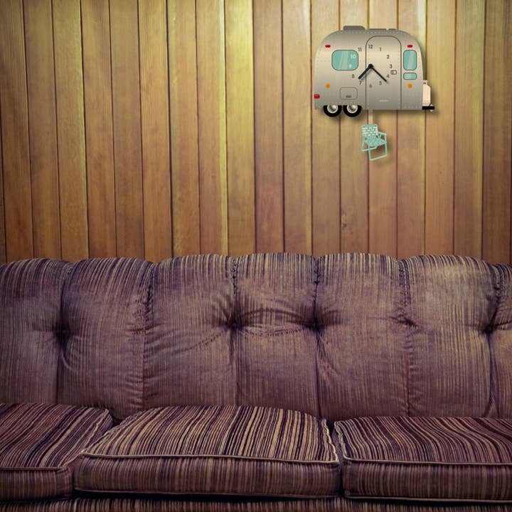 Popclox - Wholesale Wall Clock - Retro RV Pendulum Clock - Wood2