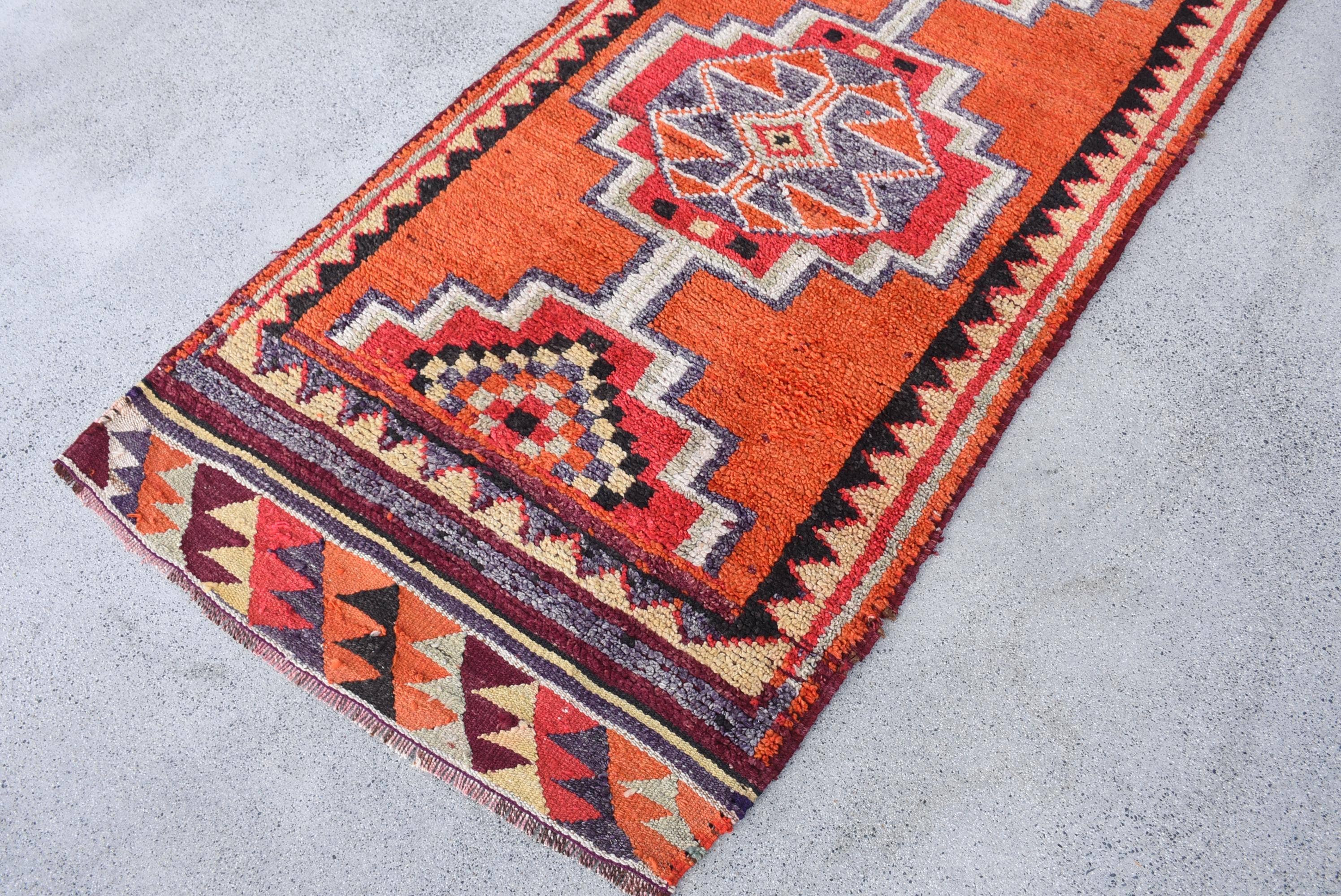 Anatolia Loom - Wholesale Runner Rug - Second Hand Geometric Kilim Rug - Orange & Red Wool7