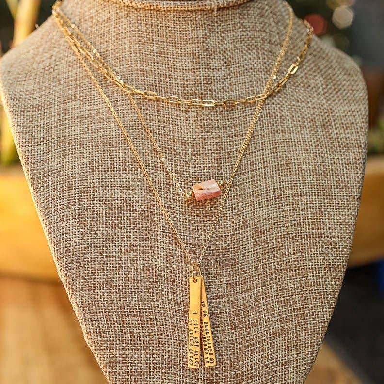 Chocolate and Steel - Wholesale Pendant/Charm Necklace - I will not allow my life's light to be determined by the darkness around me - Sojourner Truth quote necklace2