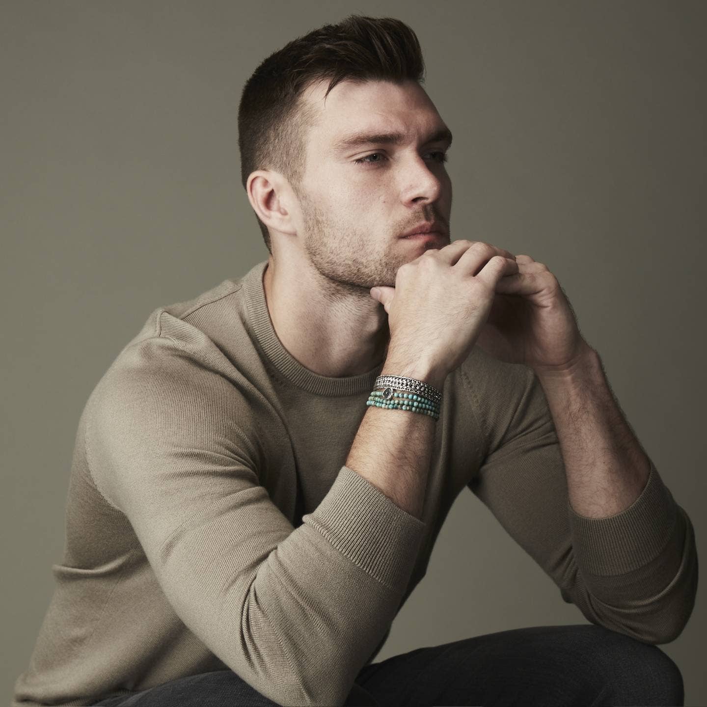 Bhoma - Mens Designer Jewelry - Wholesale Jewelry - Men's - Thursday Stack: Mens Silver and Turquoise Bracelet1