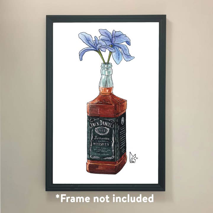 Impressão artística Tennessee Iris em Jack Daniels Whisky por atacado de Lee McGuire Art