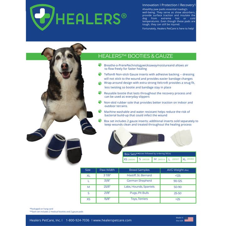 Healers PetCare – wholesale Pet paw protection – Healers Medical Booties15