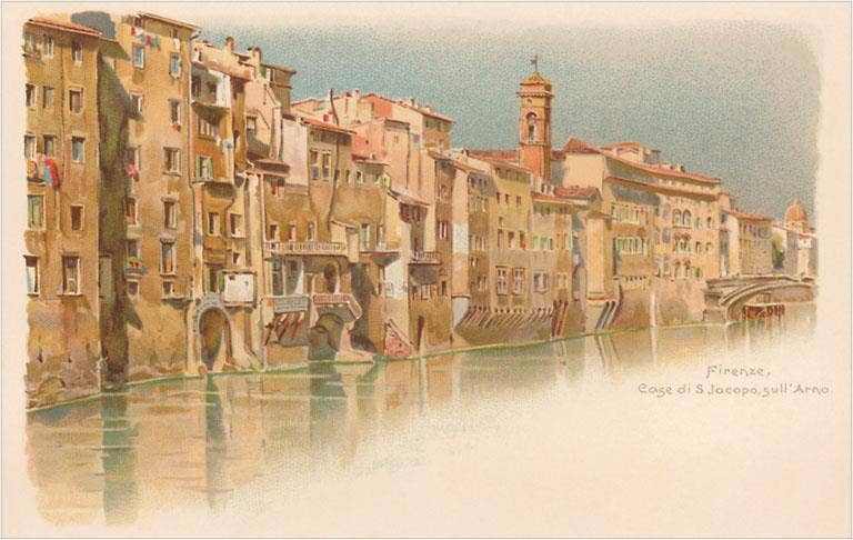 Found Image Press - Wholesale Sticker - Sticker IT-104 Arno River in Florence, Italy0