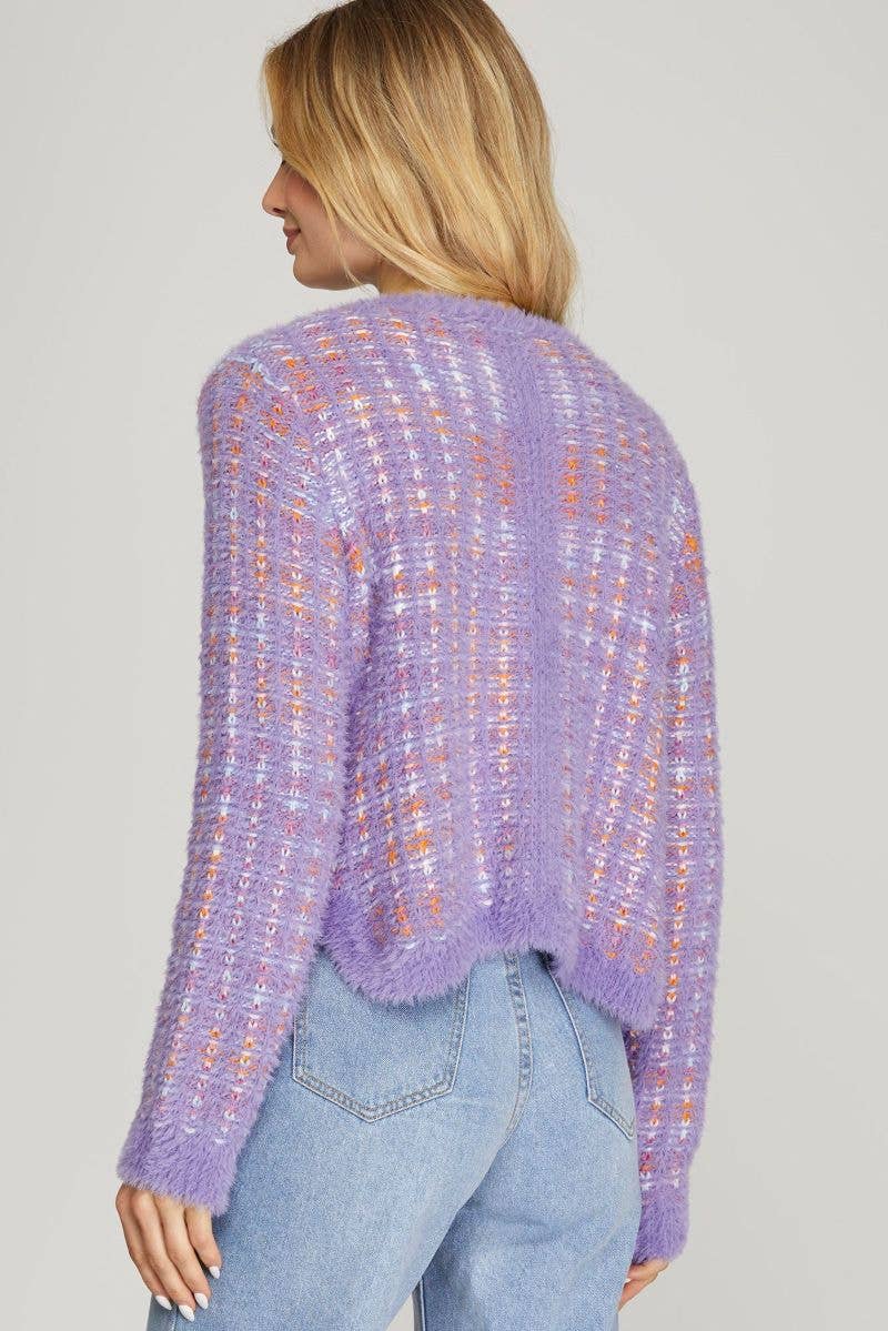 LAVENDER OPEN FRONT LONG SLEEVES CARDIGAN SKSY5502 for wholesale on Faire1