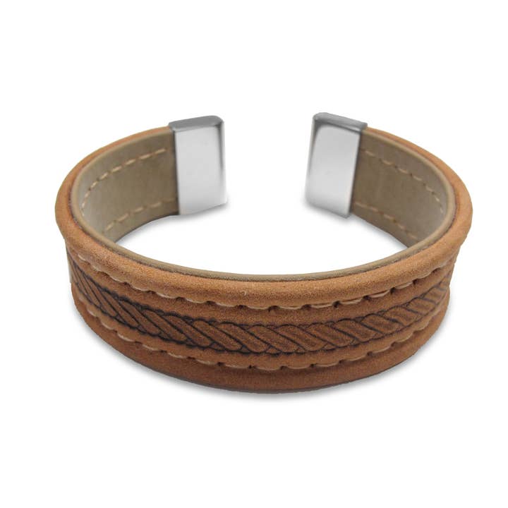 CO88 St IPS armband met leerpatroon bruin voor wholesale door CO88 Collection