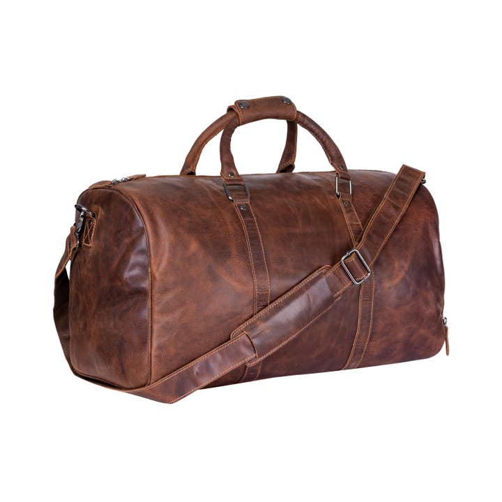 Greenwood Leather - Wholesale Weekender Bag - Unisex - Leather Overnight Bag Milan - Rugged Leather - Sandal9