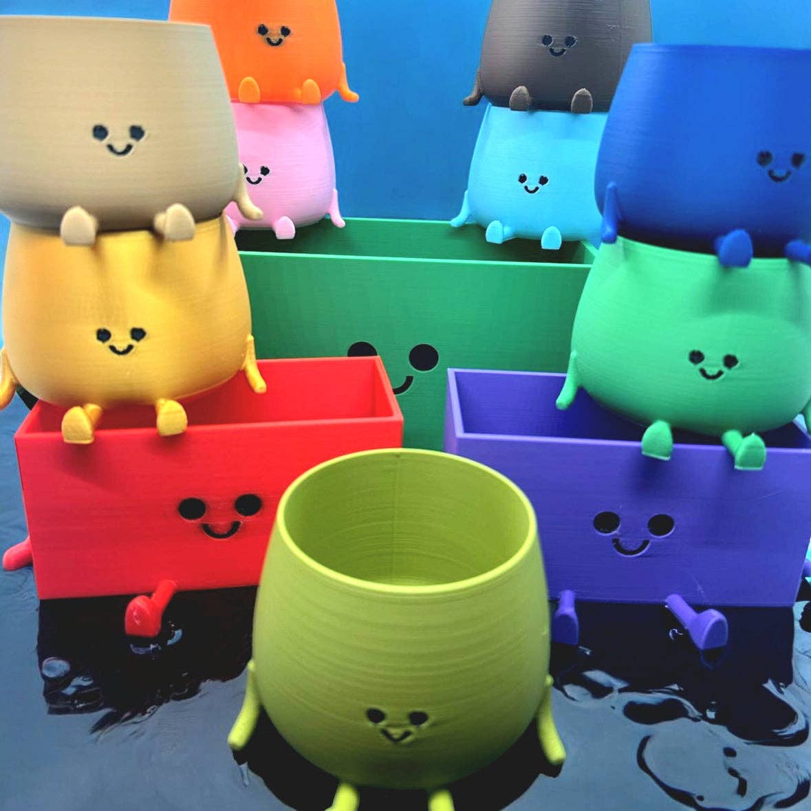 3DHotShop – Vaso de plantas por atacado – Vaso Circular para Suculentas Happy Pot1