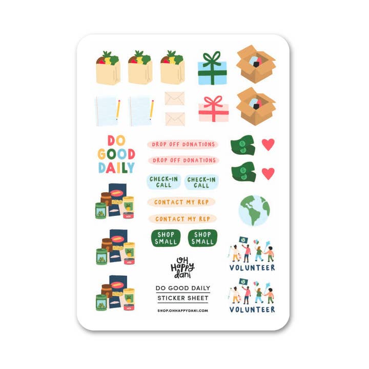 Do Good Daily Sticker Sheet for wholesale by Oh Happy Dani