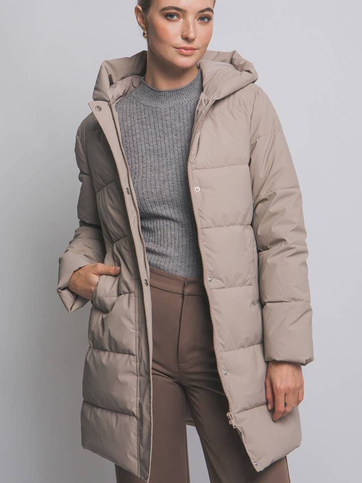 42POPS - Wholesale Outerwear Vest - Women's - ,...._ Hooded Long Quilted Puffer Coat8