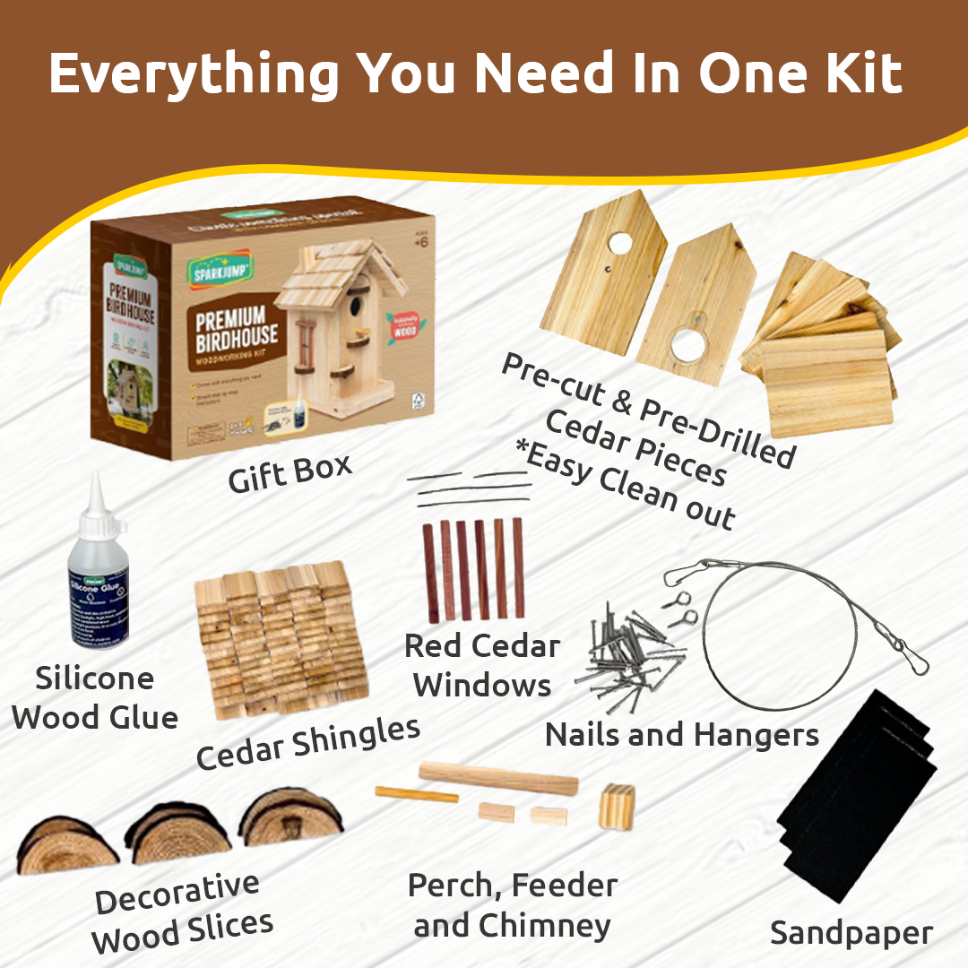 SparkJump - Wholesale DIY Craft Kit - Premium Birdhouse DIY Woodworking Kit3