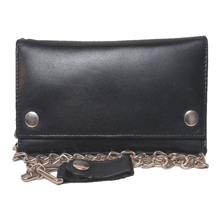 IGI CANADA - Wholesale Wallet - Men's - Faux Leather Men's Tri-fold Trucker Chain Wallet # 4795