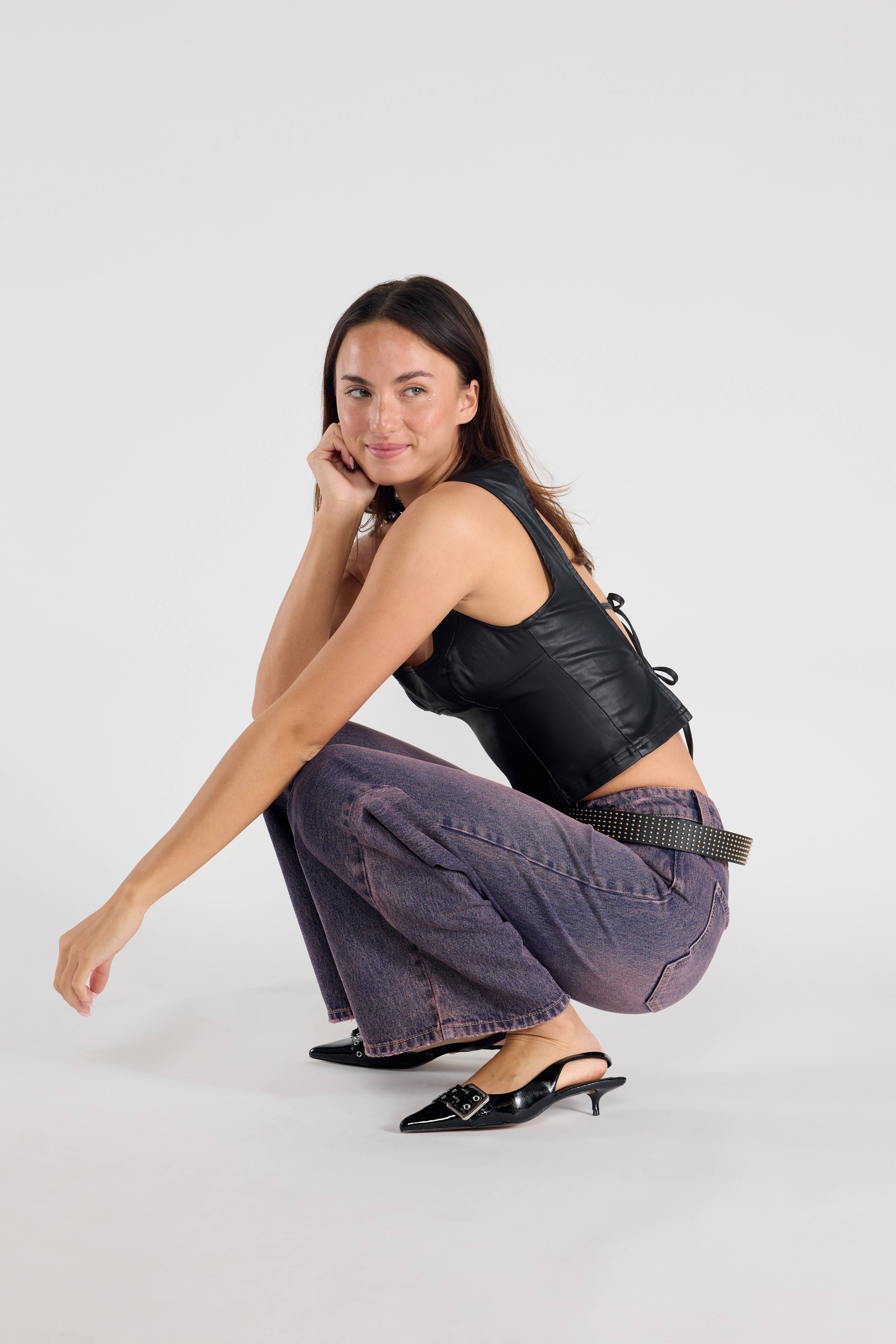 ENJEAN - Venta al por mayor Vaqueros - Mujer - JEANS DE PIERNA ANCHA RELAJADA DE CINTURA MEDIA OPEN PACK WEP36479