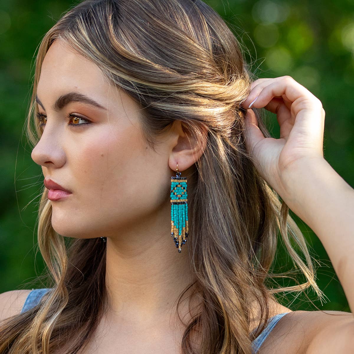 Anju Jewelry - Vente Boucles d'oreilles à pampille - Boucles d'oreilles à franges tribales en perles de rocaille - Plusieurs styles de couleurs12