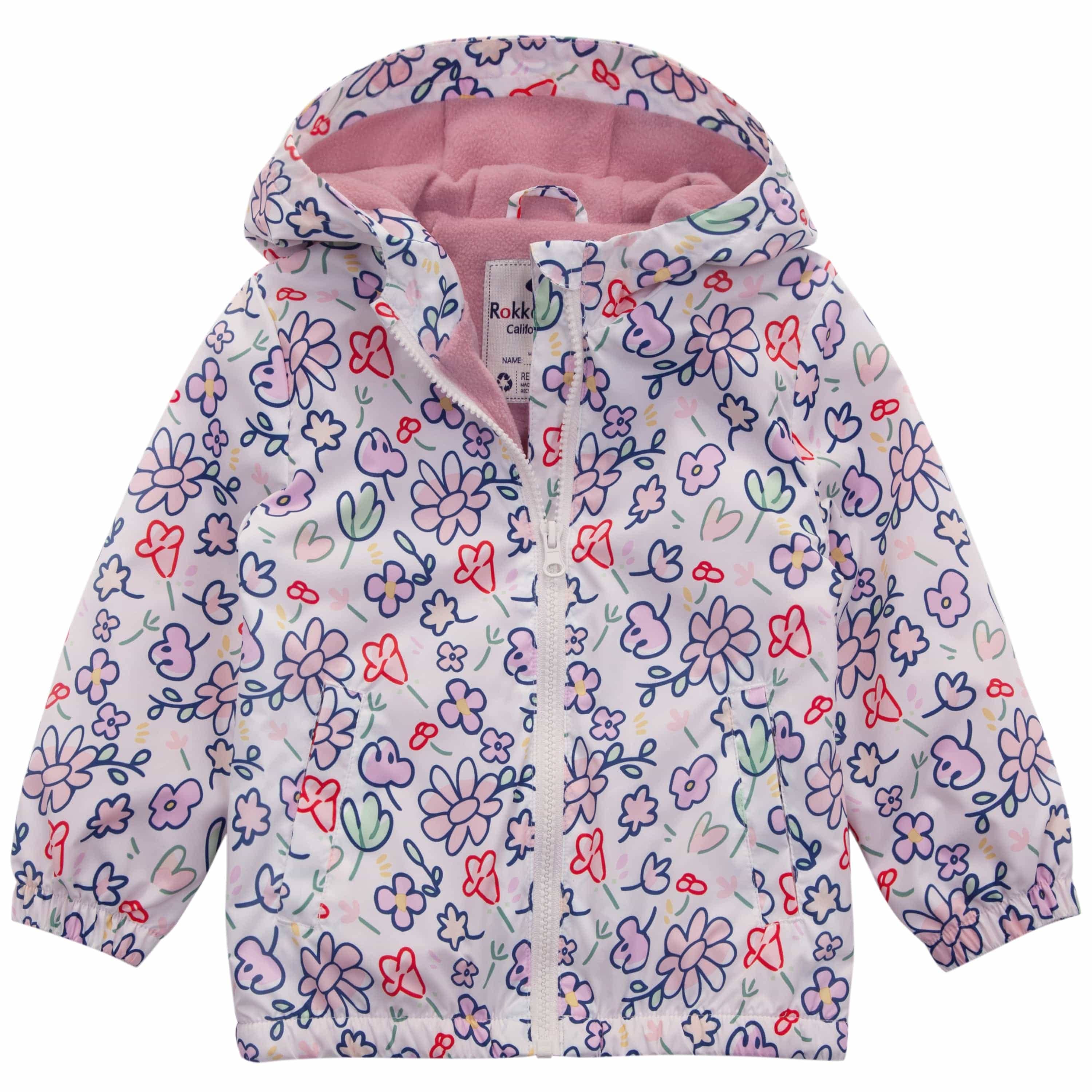 Rokka & Rolla - Wholesale Windbreaker - Kids - Toddler Girls' Fleece Lined Windbreaker Rain Jacket17