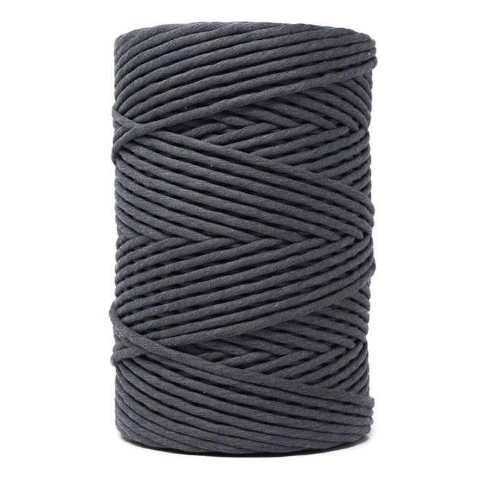 Cotton Cord Zero Waste 6 Mm - 1 Single Strand - Anthracite for wholesale by Ganxxet, Inc.