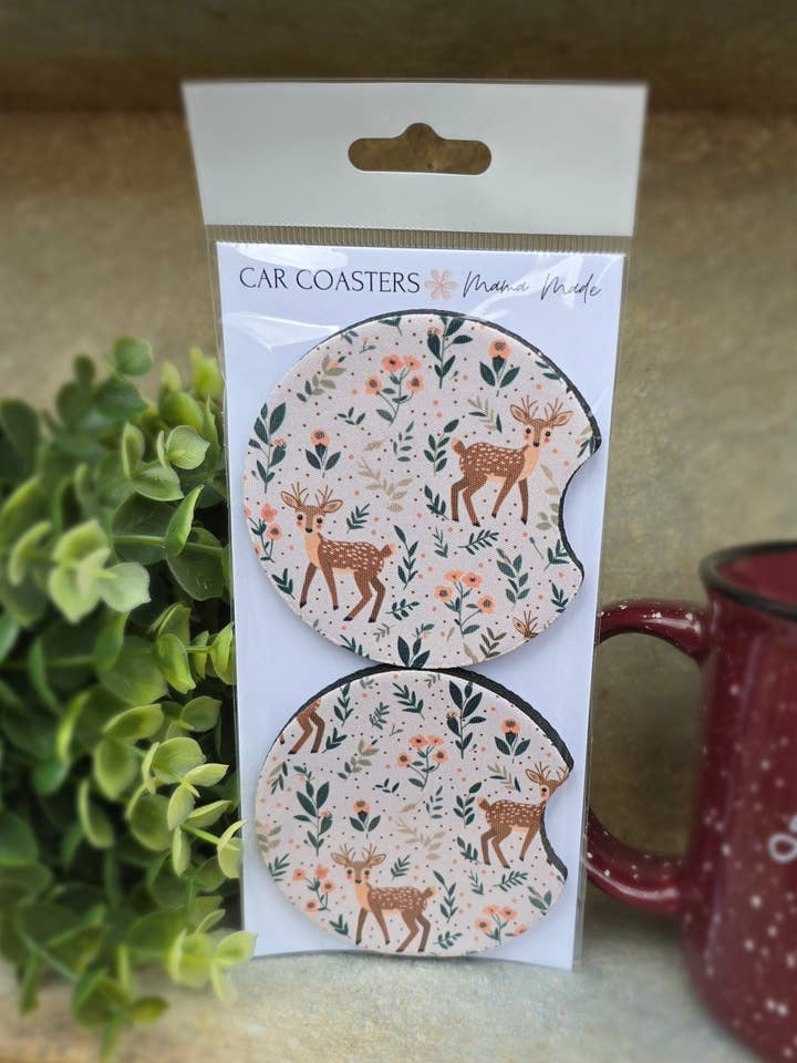 Deer Car Coaster Stocking Stuffer Gift for wholesale by Mama Made