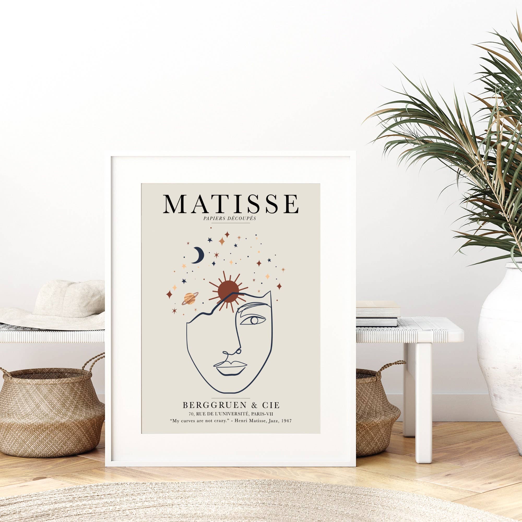 Sugar & Canvas – Engroshandel Kunsttryk – Henri Matisse Single Line Kvinde Face Vintage Plakat Linje Art Print | Matisse Print, Matisse Plakat, Berggruen og Cie, Papiers Decoupes #M732