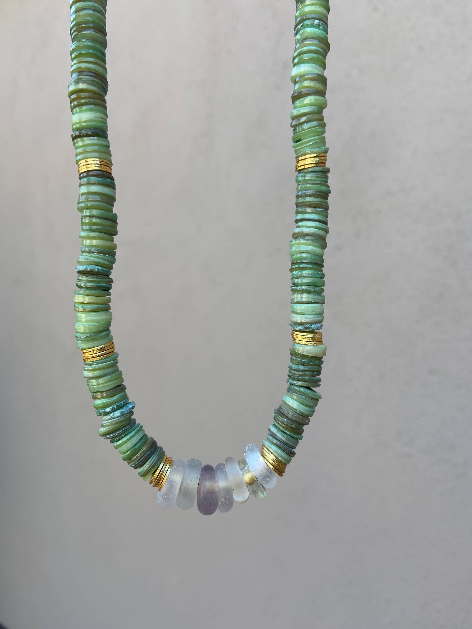 Glass Maisha Clay Silver Color Beaded Necklace FairTrade Handmade Jewelry 