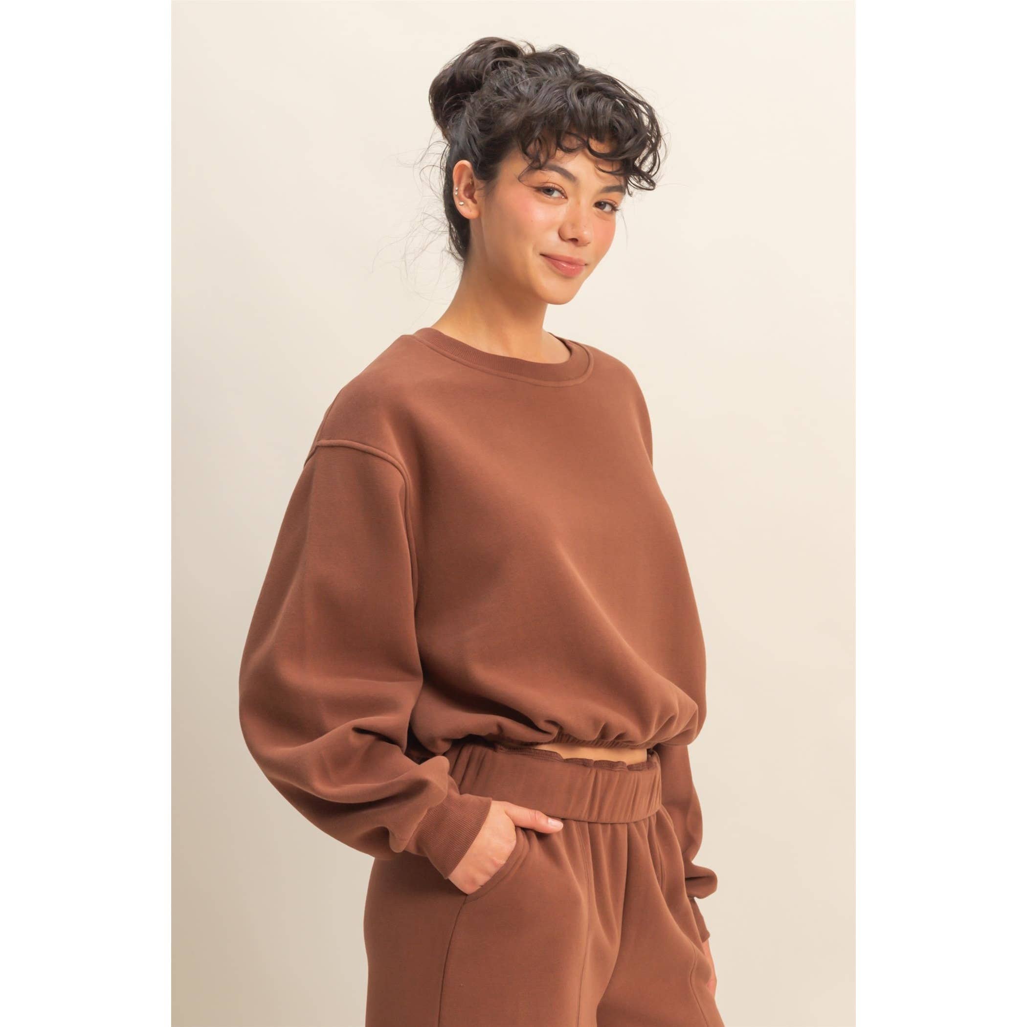 Double Zero - Vente Sweat-shirt – femme - Sweat-shirt court à ourlet élastique coupe décontractée4