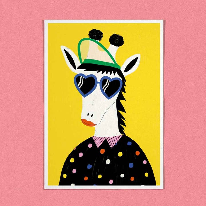 Postcard / Greeting Card - POLKA DOT GIRAFFE - CRT72 for wholesale by Dans Les Dents