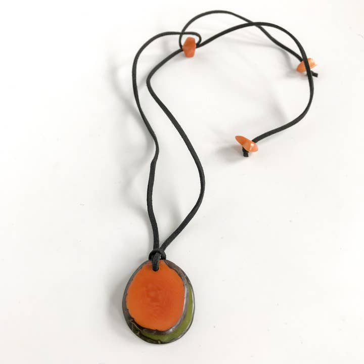 Belart Fair Trade - Wholesale Pendant/Charm Necklace - Tagua Double Duet Slice Necklace