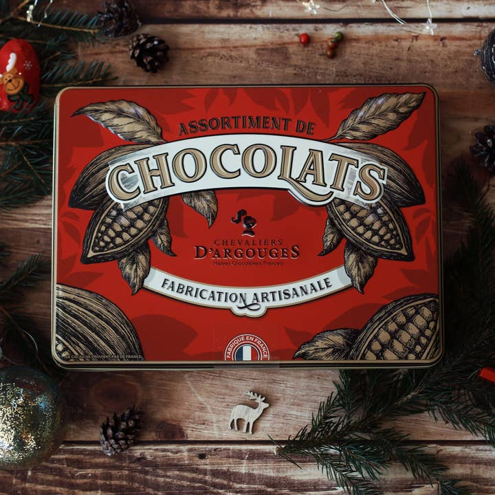 Chevaliers d'Argouges - Vendita all'ingrosso Confezioni di cioccolatini - SCATOLA DA 30 CIOCCOLATINI - ASSORTIMENTO DI CIOCCOLATINI FONDENTI E AL LATTE