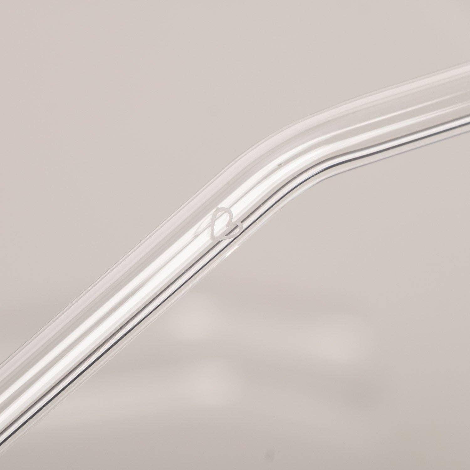 Eulenschnitt - Wholesale Drinking Straw - Heart-shaped bent straws transparent glass in a set of 4 (PU = 10 sets)5