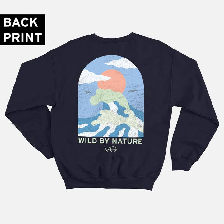 Sweat-shirt à imprimé dos scène océan (Unisexe) pour la vente par VO