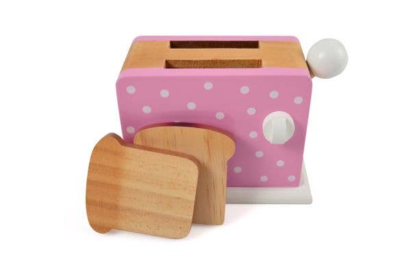 Magni ApS - Wholesale Wood Toy - Kids - Toaster, Pink With Dots0