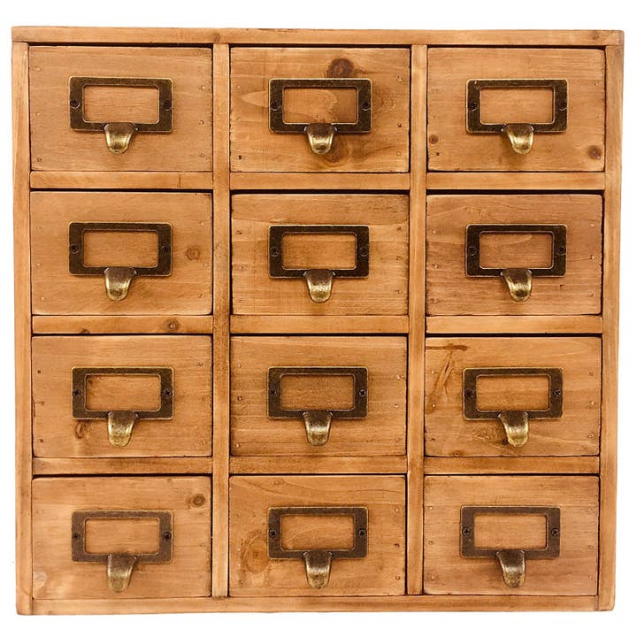 Brown Storage Drawers (12 drawers) 35 x 15 x 34cm for wholesale on Faire