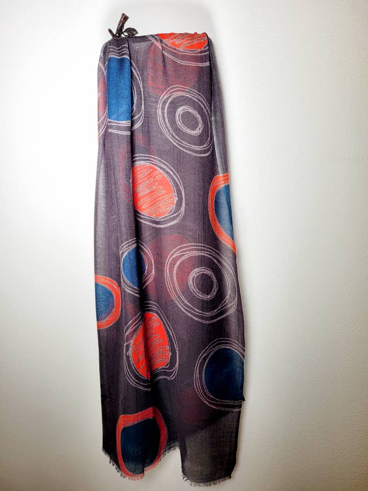 Center & Circle Wool Blend Scarf for wholesale by LILA seattle