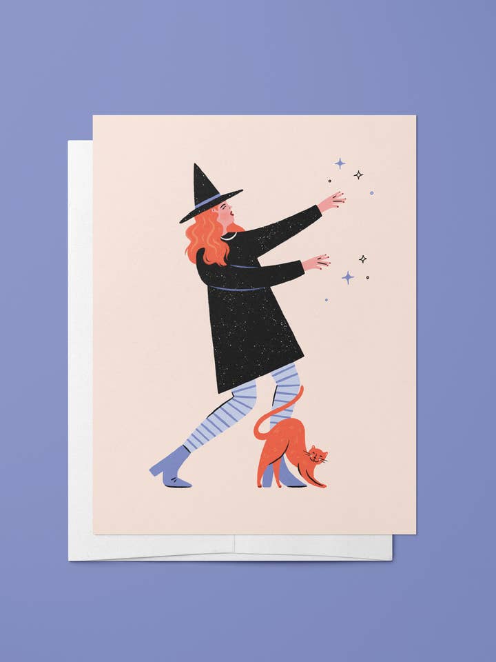 Tarjeta de Felicitación Brujita Cariñosa para venta al por mayor de Olivia Faye Co