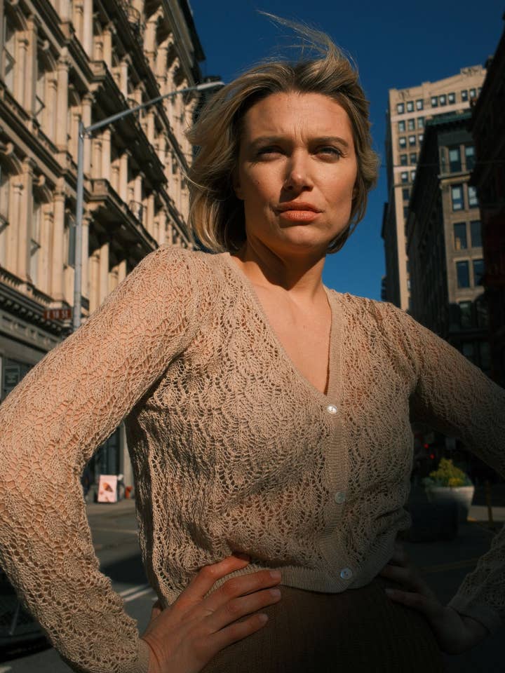 Wara V Alpaca Crop Cardigan for wholesale by Yanawara