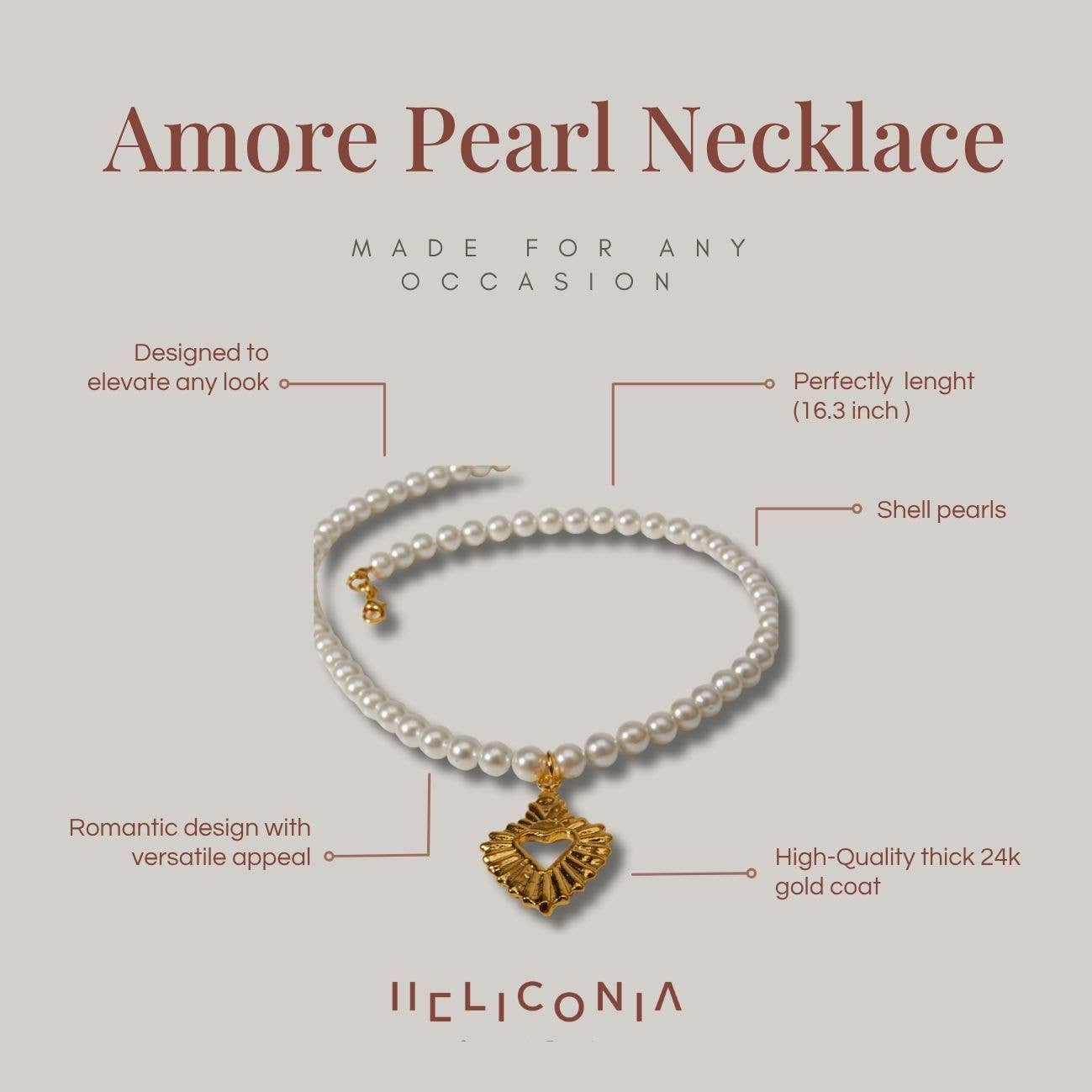 Heliconia Boutique – Großhandel Kette mit Anhänger/Charm – Amore Perlenkette – Die für das Alltagsoutfit11