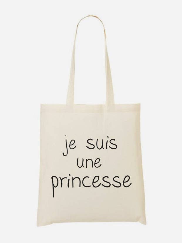 Sacola 'I Am A Princess' em algodão 100% por atacado de Wooop