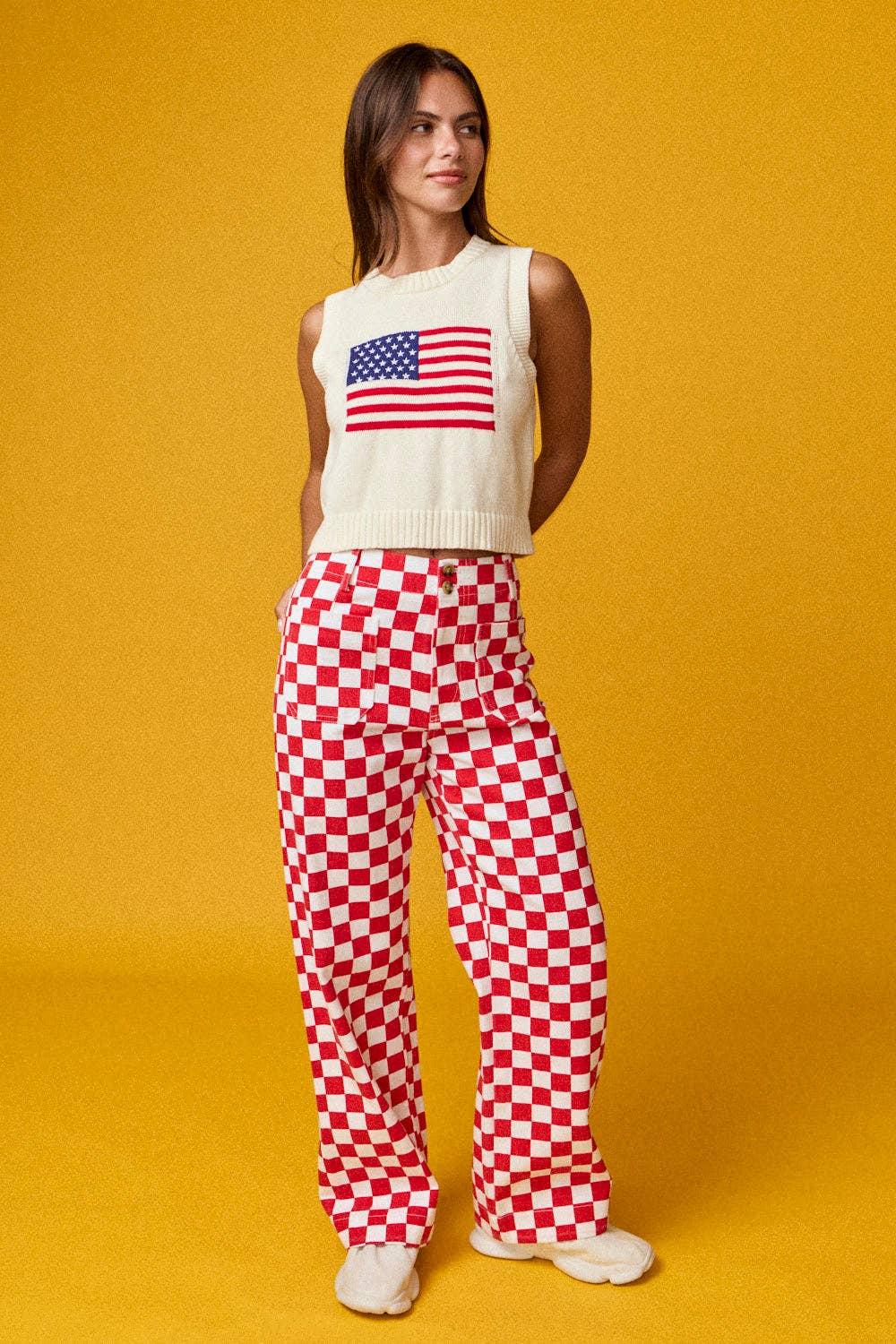 Papermoon - Wholesale Pants - Women's - PP16140-4 - Demi Checkered Bottoms w Elastic Band16