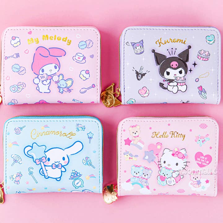 K-Wonderland – wholesale Wallet – Women's – Sanrio Characters Gold Zipper Charm Wallet Card Money Pouch7