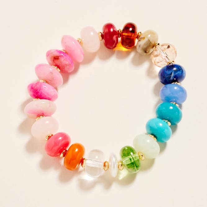 7,25 i blandat färgglatt harts pärlarmband med stretch för wholesale av Designature New York