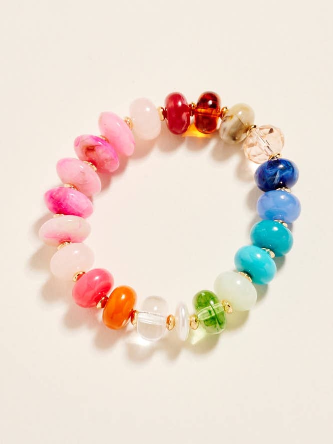 7,25 cm i blandet farverig resinperle strækarmbånd for engroshandel hos Designature New York