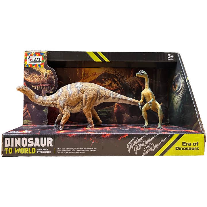 Dinosaur Figurines Apatosaurus and Oviraporid, Window Box for wholesale by Texas Toy Distribution
