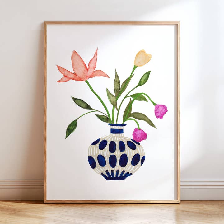 Blå Vase Nr. 2 for engroshandel hos Snoogs & Wilde Art